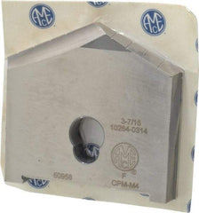 Allied Machine and Engineering - 3-7/16" Diam x 1/2" Thick, Seat Code F, 130° Included Angle Spade Drill Insert - Uncoated Powdered Metal, Powdered Metal, Series F - Apex Tool & Supply