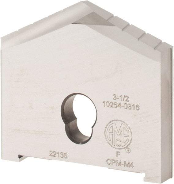 Allied Machine and Engineering - 3-1/2" Diam x 1/2" Thick, Seat Code F, 130° Included Angle Spade Drill Insert - Uncoated Powdered Metal, Powdered Metal, Series F - Apex Tool & Supply