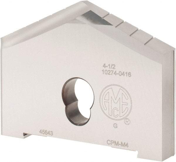 Allied Machine and Engineering - 4-1/2" Diam x 5/8" Thick, Seat Code G, 130° Included Angle Spade Drill Insert - Uncoated Powdered Metal, Powdered Metal, Series G - Apex Tool & Supply