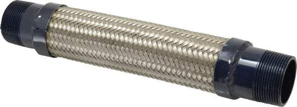 Mason Ind. - 1-1/2" Pipe, Braided Stainless Steel Single Arch Hose Pipe Expansion Joint - 12" Long, 430 Max psi, Male NPT - Apex Tool & Supply