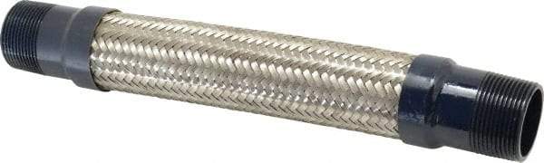 Mason Ind. - 1-1/4" Pipe, Braided Stainless Steel Single Arch Hose Pipe Expansion Joint - 12" Long, 500 Max psi, Male NPT - Apex Tool & Supply