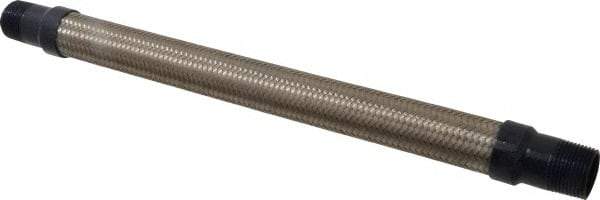 Mason Ind. - 1" Pipe, Braided Stainless Steel Single Arch Hose Pipe Expansion Joint - 18" Long, 580 Max psi, Male NPT - Apex Tool & Supply