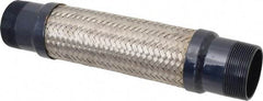 Mason Ind. - 2" Pipe, Braided Stainless Steel Single Arch Hose Pipe Expansion Joint - 12" Long, 360 Max psi, Male NPT - Apex Tool & Supply
