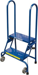 Ballymore - 32" 2 Step Ladder - Portable Folding Safety Ladder, 350 Lb Capacity, 20" Platform Height, 24" Base Width x 17" Base Depth, Perforated Tread - Apex Tool & Supply