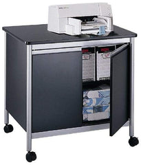 Safco - 200 Lb Capacity, 1 Shelf, 2 Door Mobile Machine Stand - 32" Wide x 24-1/2" Deep x 30-1/8" High, Steel, Black - Apex Tool & Supply