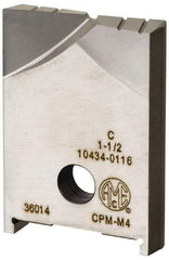 Allied Machine and Engineering - 2-7/16" Diam x 3/8" Thick, Seat Code D, Flat Bottom Spade Drill Insert - Uncoated Powdered Metal, Powdered Metal, Series D - Apex Tool & Supply
