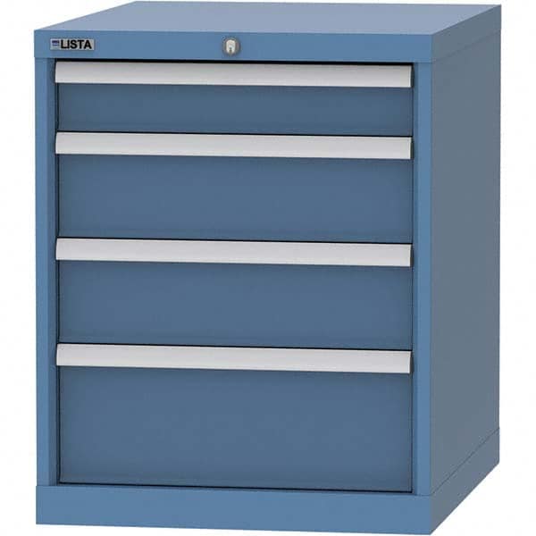 LISTA - 4 Drawer, 99 Compartment Red Steel Modular Storage Cabinet - Apex Tool & Supply