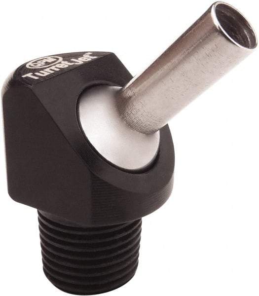QPM Products - 0.16" ID x .50" L Coolant Hose Nozzle - 1/8" NPT, Use with CNC Lathes - Apex Tool & Supply