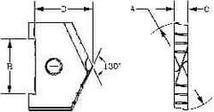 Allied Machine and Engineering - 1-21/32" Diam x 11/16" Thick, Seat Code B, 130° Included Angle Spade Drill Insert - TiN Coated, High Speed Steel, Series B - Apex Tool & Supply