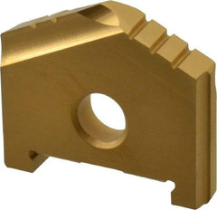 Allied Machine and Engineering - 1-3/32" Diam x 3/16" Thick, Seat Code A, 130° Included Angle Spade Drill Insert - TiN Coated, High Speed Steel, Series A - Apex Tool & Supply