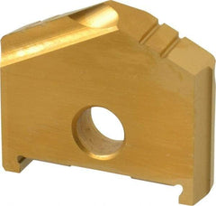 Allied Machine and Engineering - 1-11/32" Diam x 5/8" Thick, Seat Code B, 130° Included Angle Spade Drill Insert - TiN Coated, High Speed Steel, Series B - Apex Tool & Supply