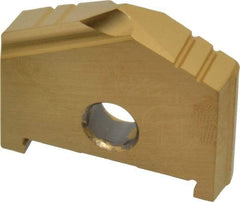 Allied Machine and Engineering - 1-13/32" Diam x 5/8" Thick, Seat Code B, 130° Included Angle Spade Drill Insert - TiN Coated, High Speed Steel, Series B - Apex Tool & Supply