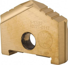 Allied Machine and Engineering - 1-17/32" Diam x 3/16" Thick, Seat Code B, 130° Included Angle Spade Drill Insert - TiN Coated, High Speed Steel, Series B - Apex Tool & Supply