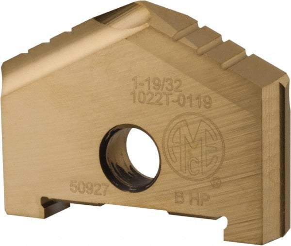 Allied Machine and Engineering - 1-19/32" Diam x 1/2" Thick, Seat Code B, 130° Included Angle Spade Drill Insert - TiN Coated, High Speed Steel, Series B - Apex Tool & Supply