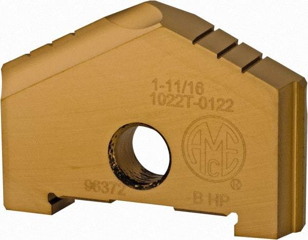 Allied Machine and Engineering - 1-11/16" Diam x 9/32" Thick, Seat Code B, 130° Included Angle Spade Drill Insert - TiN Coated, High Speed Steel, Series B - Apex Tool & Supply