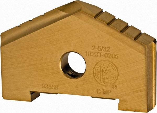 Allied Machine and Engineering - 2-5/32" Diam x 5/16" Thick, Seat Code C, 130° Included Angle Spade Drill Insert - TiN Coated, High Speed Steel, Series C - Apex Tool & Supply