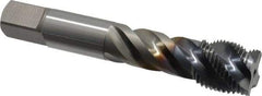 OSG - 7/8-14 UNF 4 Flute 3B Modified Bottoming Spiral Flute Tap - Vanadium High Speed Steel, TiCN Finish, 4-11/16" OAL, Right Hand Flute, Right Hand Thread, H4, Series EXOTAP VA3 - Apex Tool & Supply