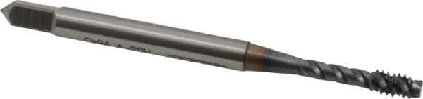 OSG - 5/8-18 UNF 4 Flute 3B Bottoming Spiral Flute Tap - Vanadium High Speed Steel, TiCN Finish, 3-13/16" OAL, Right Hand Flute, Right Hand Thread, H3, Series 303 - Apex Tool & Supply