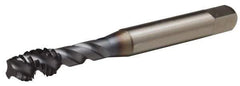 OSG - 7/8-9 UNC 4 Flute 3B Modified Bottoming Spiral Flute Tap - Vanadium High Speed Steel, TiCN Finish, 4-11/16" OAL, Right Hand Flute, Right Hand Thread, H4, Series EXOTAP VA3 - Apex Tool & Supply