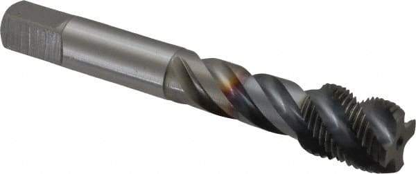 OSG - 5/8-18 UNF 4 Flute 3B Modified Bottoming Spiral Flute Tap - Vanadium High Speed Steel, TiCN Finish, 3-13/16" OAL, Right Hand Flute, Right Hand Thread, H3, Series EXOTAP VA3 - Apex Tool & Supply