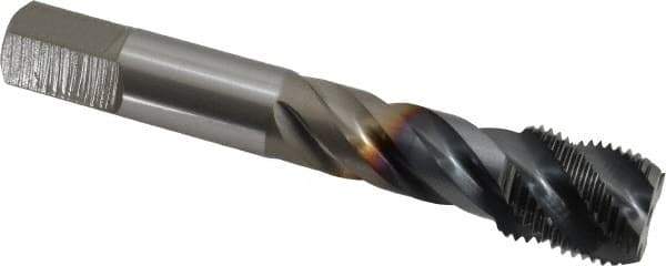 OSG - 3/4-16 UNF 4 Flute 3B Modified Bottoming Spiral Flute Tap - Vanadium High Speed Steel, TiCN Finish, 4-1/4" OAL, Right Hand Flute, Right Hand Thread, H3, Series EXOTAP VA3 - Apex Tool & Supply