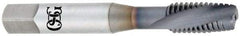 OSG - M12x1.75 Metric Coarse 2 Flute 6H Plug Spiral Flute Tap - Vanadium High Speed Steel, TiCN Finish, 3-3/8" OAL, Left Hand Flute, Right Hand Thread, D6, Series 13159 - Apex Tool & Supply