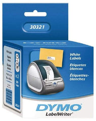 Dymo - 3-1/2" Long, White Die Cut Paper with Semi Perm. Adhesive Shipping Label - For DYMO LabelWriter Printers - Apex Tool & Supply