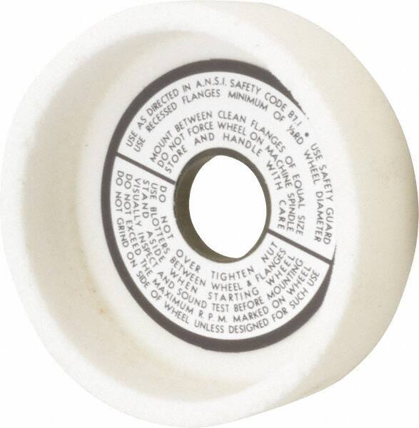 Grier Abrasives - 5" Diam, 1-1/4" Hole Size, 1-1/2" Overall Thickness, 60 Grit, Type 6 Tool & Cutter Grinding Wheel - Medium Grade, Aluminum Oxide, K Hardness, Vitrified Bond, 4,966 RPM - Apex Tool & Supply