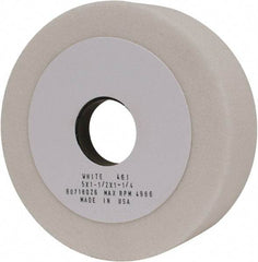 Grier Abrasives - 5" Diam, 1-1/4" Hole Size, 1-1/2" Overall Thickness, 46 Grit, Type 6 Tool & Cutter Grinding Wheel - Coarse Grade, Aluminum Oxide, J Hardness, Vitrified Bond, 4,966 RPM - Apex Tool & Supply