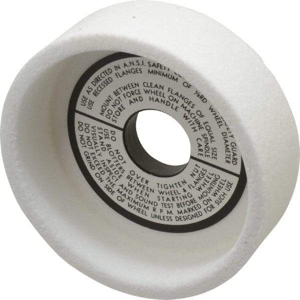 Grier Abrasives - 5" Diam, 1-1/4" Hole Size, 1-1/2" Overall Thickness, 60 Grit, Type 6 Tool & Cutter Grinding Wheel - Medium Grade, Aluminum Oxide, H Hardness, Vitrified Bond, 4,966 RPM - Apex Tool & Supply