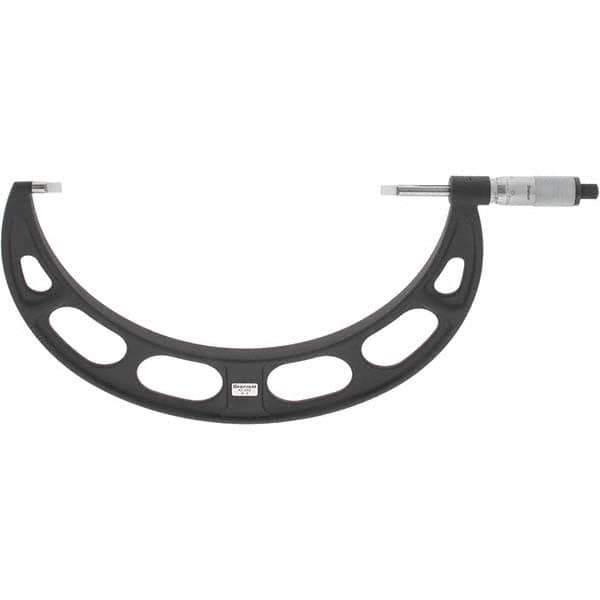Starrett - 8" to 9" Mechanical Satin Chrome Coated Blade Micrometer - 0.001" Graduation, 0.76mm Blade Thickness, Speeder Thimble - Apex Tool & Supply