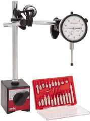 Starrett - 0.001" Graduation, 1" Max Meas, 0-100 Dial Reading, Dial Indicator & Base Kit - 0.001" Resolution, 63mm Base Length x 50mm Base Width x 55mm Base Height - Apex Tool & Supply