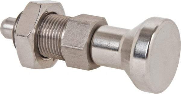 Gibraltar - M20x1.5, 25mm Thread Length, 10mm Plunger Diam, Lockout Knob Handle Indexing Plunger - Plunger Style B, 28mm Body Length, 83mm OAL, Stainless Steel - Apex Tool & Supply