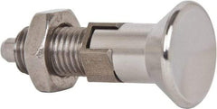 Gibraltar - M12x1.5, 17mm Thread Length, 6mm Plunger Diam, Lockout Knob Handle Indexing Plunger - Plunger Style D, 20mm Body Length, 51.7mm OAL, Stainless Steel - Apex Tool & Supply