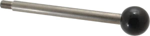 Gibraltar - 3/8-16 Stem, 1.26" Knob Diam, 3/8" Shaft Diam, Type A Gear Lever Arm with Ball Knob - 0.55" Thread Length, 6.06" Handle Length, Stainless Steel Shaft, Phenolic Knob - Apex Tool & Supply