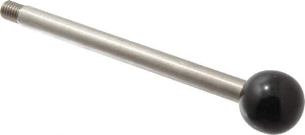 Gibraltar - 1/2-13 Stem, 1.38" Knob Diam, 1/2" Shaft Diam, Type A Gear Lever Arm with Ball Knob - 0.63" Thread Length, 7.58" Handle Length, Stainless Steel Shaft, Phenolic Knob - Apex Tool & Supply