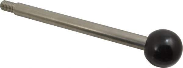 Gibraltar - M10x1.5 Stem, 1.26" Knob Diam, 0.47" Shaft Diam, Type A Gear Lever Arm with Ball Knob - 0.55" Thread Length, 6.06" Handle Length, Stainless Steel Shaft, Phenolic Knob - Apex Tool & Supply