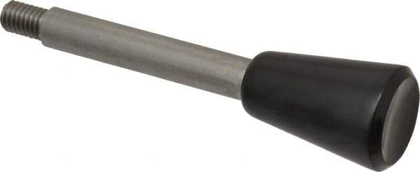 Gibraltar - 3/8-16 Stem, 1.18" Knob Diam, 3/8" Shaft Diam, Type C Gear Lever with Taper End - 0.59" Thread Length, 4.37" Handle Length, Stainless Steel Shaft, Phenolic Knob - Apex Tool & Supply