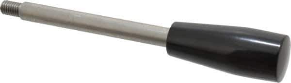 Gibraltar - 3/8-16 Stem, 0.91" Knob Diam, 3/8" Shaft Diam, Type E Gear Lever Arm with Cylindrical Knob - 0.55" Thread Length, 6.7" Handle Length, Stainless Steel Shaft, Phenolic Knob - Apex Tool & Supply