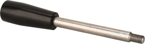 Gibraltar - M8x1.25 Stem, 0.83" Knob Diam, 0.39" Shaft Diam, Type E Gear Lever Arm with Cylindrical Knob - 0.43" Thread Length, 4.92" Handle Length, Stainless Steel Shaft, Phenolic Knob - Apex Tool & Supply