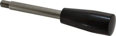Gibraltar - M10x1.5 Stem, 0.91" Knob Diam, 0.47" Shaft Diam, Type E Gear Lever Arm with Cylindrical Knob - 0.55" Thread Length, 5.91" Handle Length, Stainless Steel Shaft, Phenolic Knob - Apex Tool & Supply