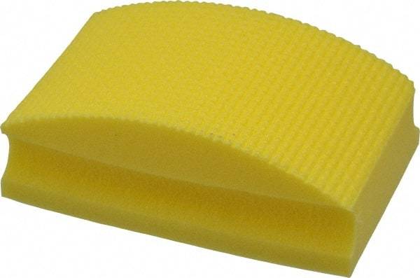AMPLEX - Super Fine Grade, 400 Grit, Diamond Hand Pad - Yellow, 2-1/8" Wide x 3-1/2" Long x 1-1/2" Thick, Coated - Apex Tool & Supply