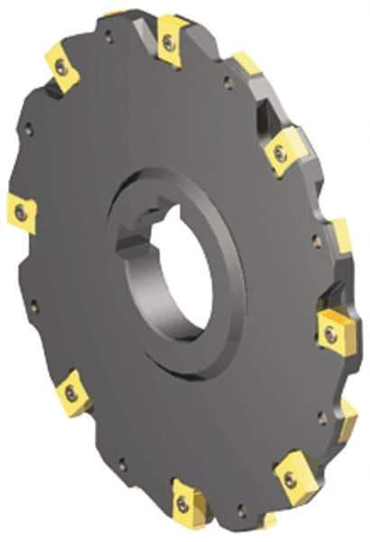 Kennametal - Arbor Hole Connection, 1/4" Cutting Width, 2-23/32" Depth of Cut, 8" Cutter Diam, 1-1/2" Hole Diam, 18 Tooth Indexable Slotting Cutter - 90° LN Toolholder, LNE 1240... Insert - Apex Tool & Supply