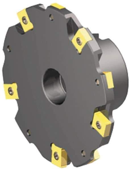 Kennametal - Shell Mount Connection, 5/16" Cutting Width, 0.942" Depth of Cut, 4" Cutter Diam, 1" Hole Diam, 10 Tooth Indexable Slotting Cutter - 90° LN Toolholder, LNE 1245... Insert - Apex Tool & Supply