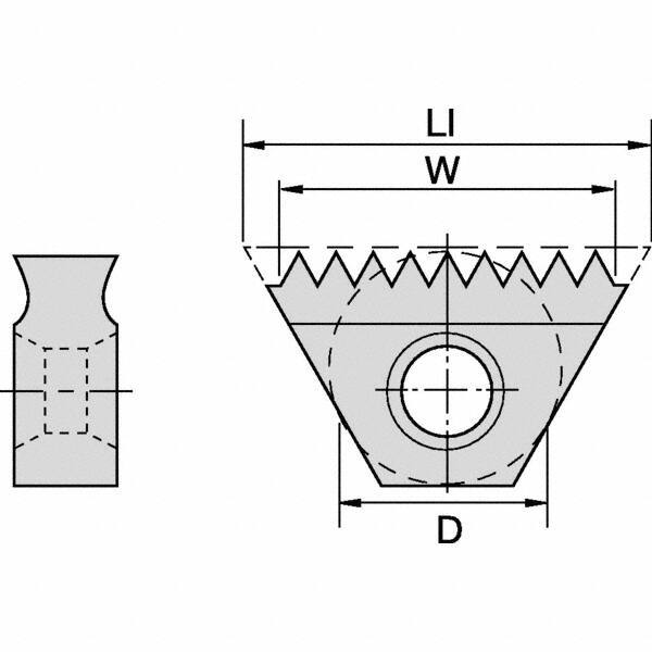 Kennametal - 32 TPI, Internal Thread, UN Standard, STN KC635M Grade Thread Mill Insert - Carbide, TiAlN Coating - Apex Tool & Supply