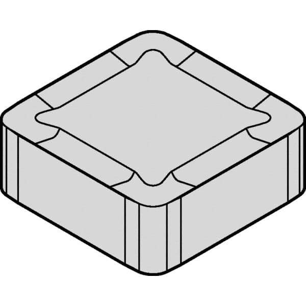 Kennametal - SNPF433 SNGP Grade KCK15 Carbide Turning Insert - TiCN/Al2O3 Finish, 90° Square, 1/2" Inscr Circle, 3/16" Thick, 3/64" Corner Radius - Apex Tool & Supply