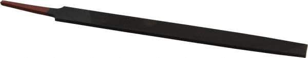 Simonds File - 8" Long, Smooth Cut, Flat American-Pattern File - Double Cut, 7/32" Overall Thickness, Tang - Apex Tool & Supply