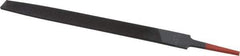 Simonds File - 10" Long, Smooth Cut, Flat American-Pattern File - Double Cut, 1/4" Overall Thickness, Tang - Apex Tool & Supply