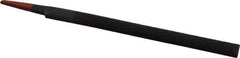 Simonds File - 6" Long, Bastard Cut, Half Round American-Pattern File - Double Cut, 5/32" Overall Thickness, Tang - Apex Tool & Supply