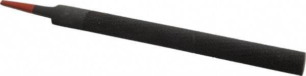 Simonds File - 8" Long, Bastard Cut, Half Round American-Pattern File - Double Cut, 7/32" Overall Thickness, Tang - Apex Tool & Supply